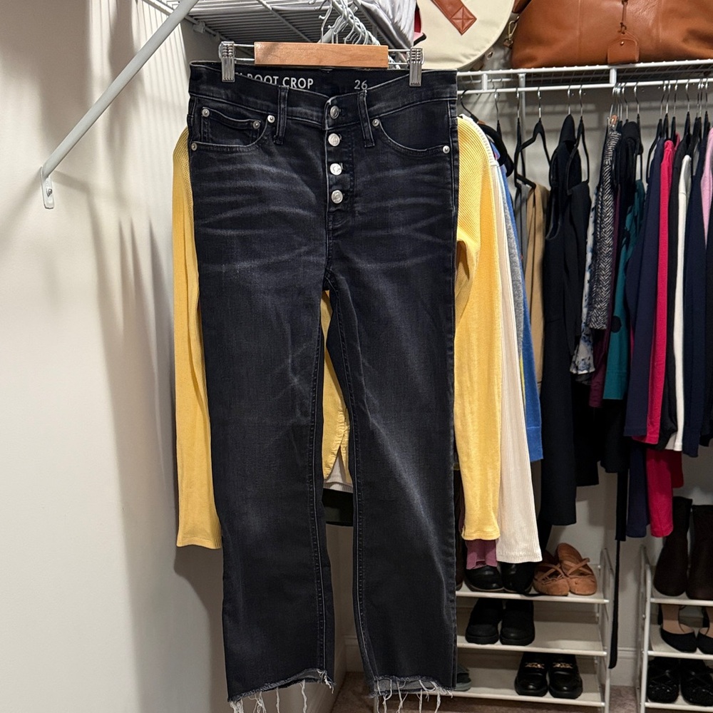 Women's Black Button-Fly Jeans